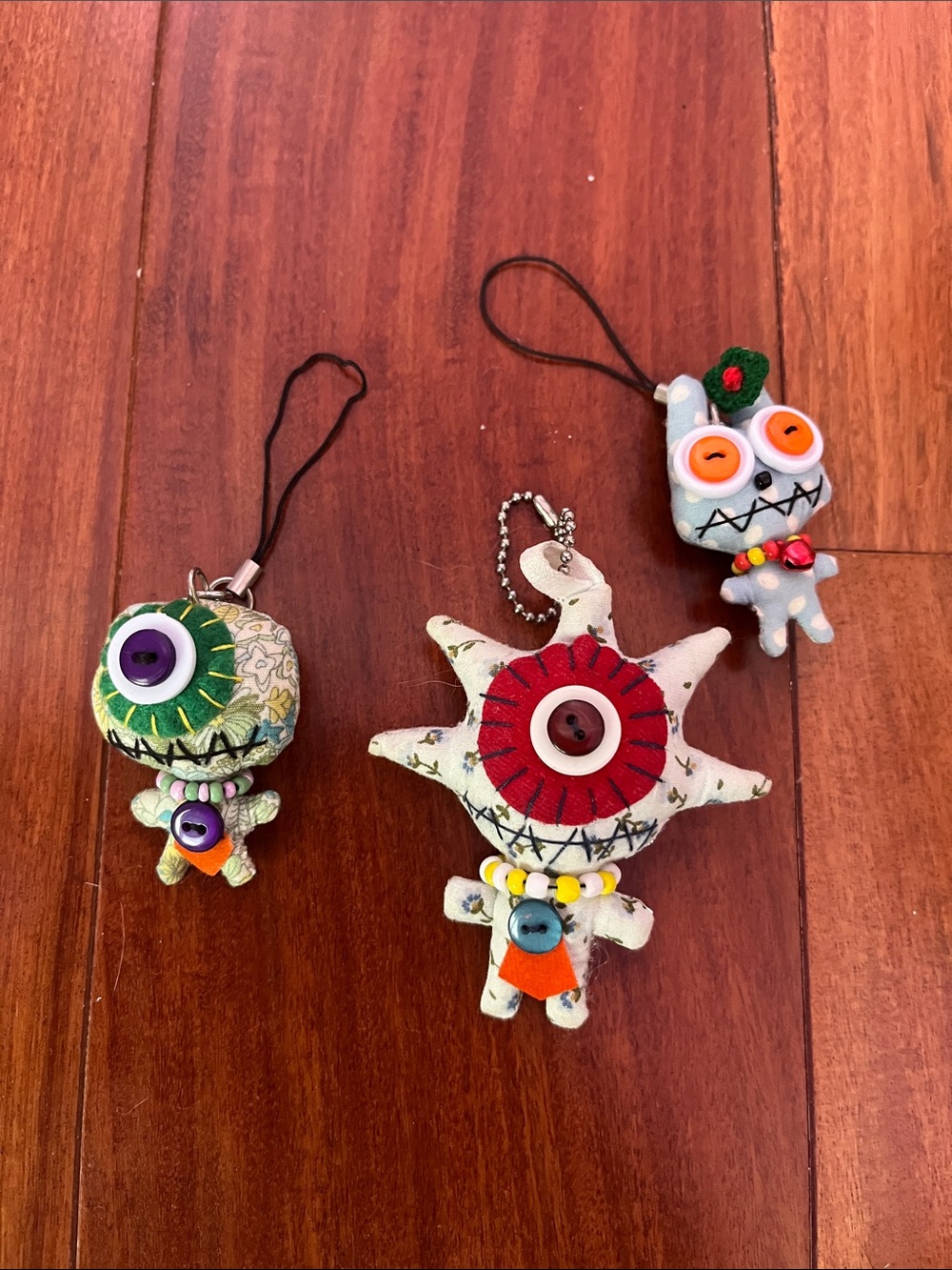 Plush Monster Keychain Charms - Set of 3